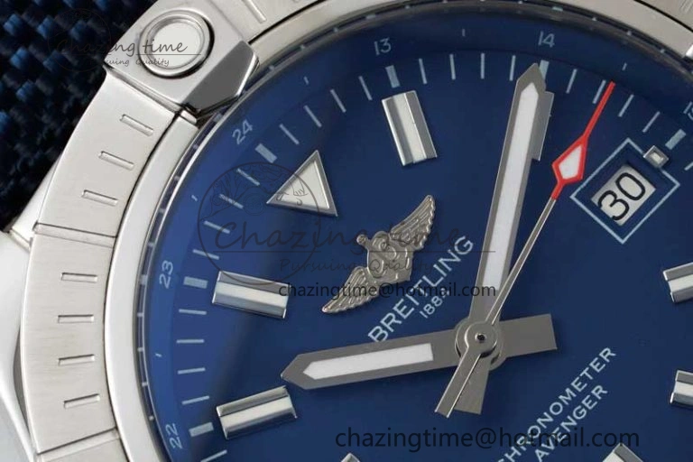Avenger Automatic 43mm SS TF 1:1 Best Edition Blue Dial on Blue Nylon Strap A2824