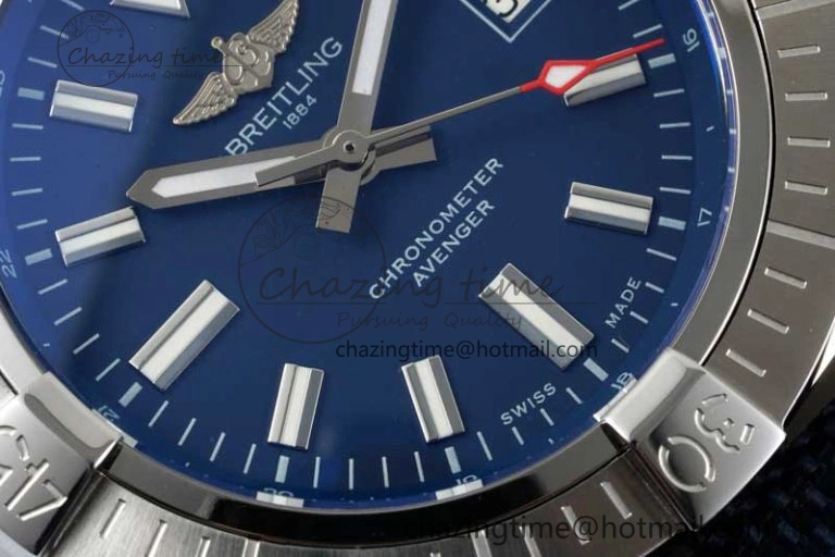 Avenger Automatic 43mm SS TF 1:1 Best Edition Blue Dial on Blue Nylon Strap A2824