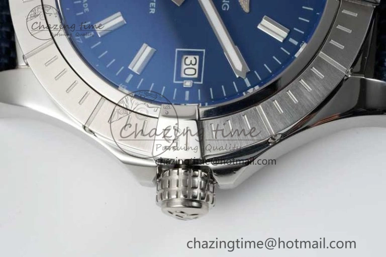 Avenger Automatic 43mm SS TF 1:1 Best Edition Blue Dial on Blue Nylon Strap A2824