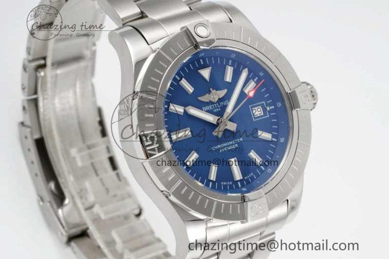 Avenger Automatic 43mm SS TF 1:1 Best Edition Blue Dial on SS Bracelet A2824
