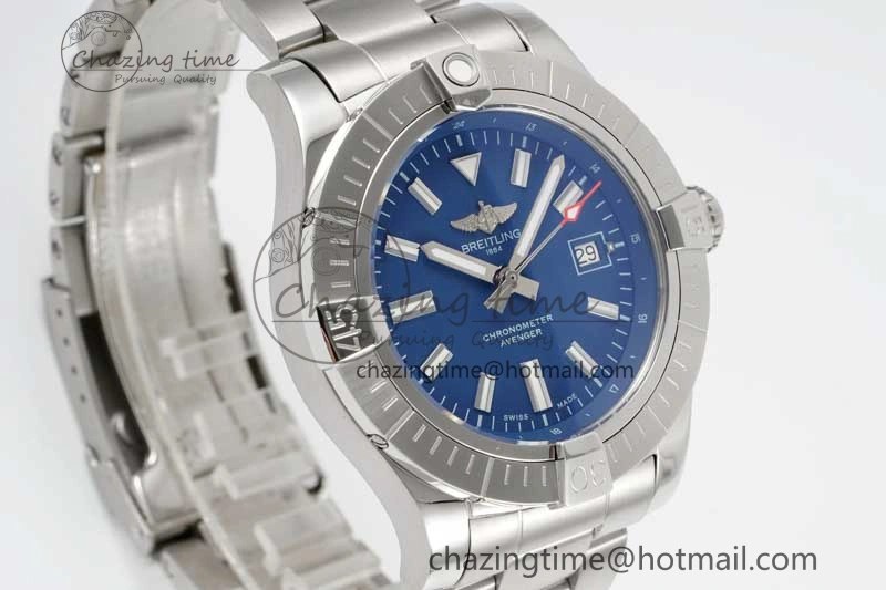 Avenger Automatic 43mm SS TF 1:1 Best Edition Blue Dial on SS Bracelet A2824