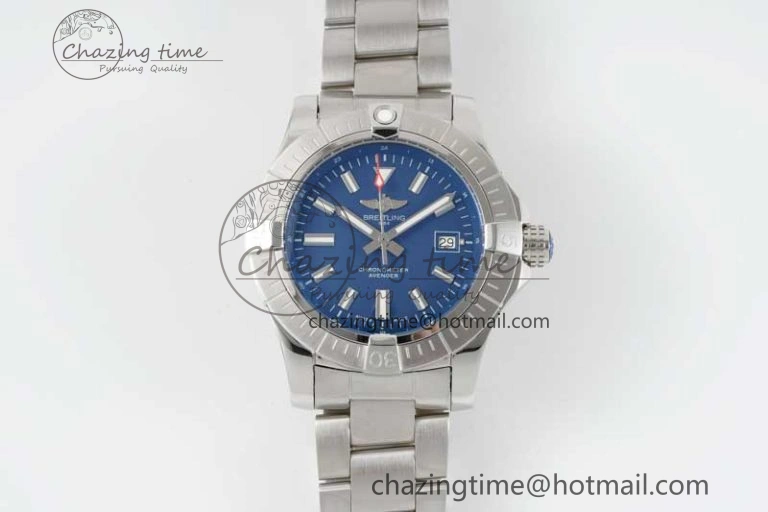 Avenger Automatic 43mm SS TF 1:1 Best Edition Blue Dial on SS Bracelet A2824