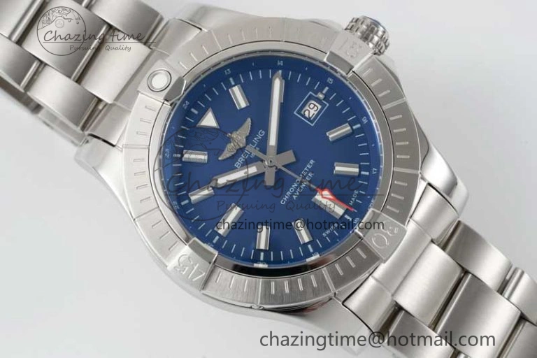Avenger Automatic 43mm SS TF 1:1 Best Edition Blue Dial on SS Bracelet A2824