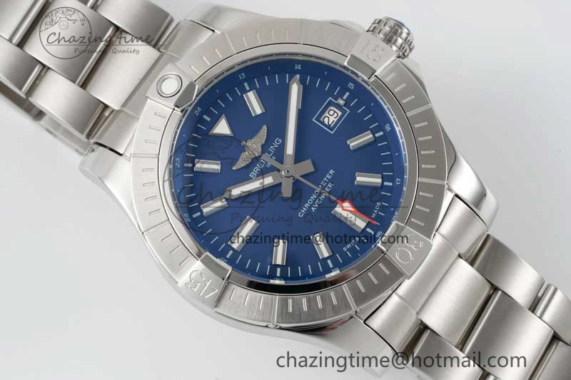 Avenger Automatic 43mm SS TF 1:1 Best Edition Blue Dial on SS Bracelet A2824