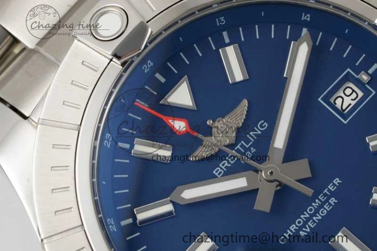 Avenger Automatic 43mm SS TF 1:1 Best Edition Blue Dial on SS Bracelet A2824
