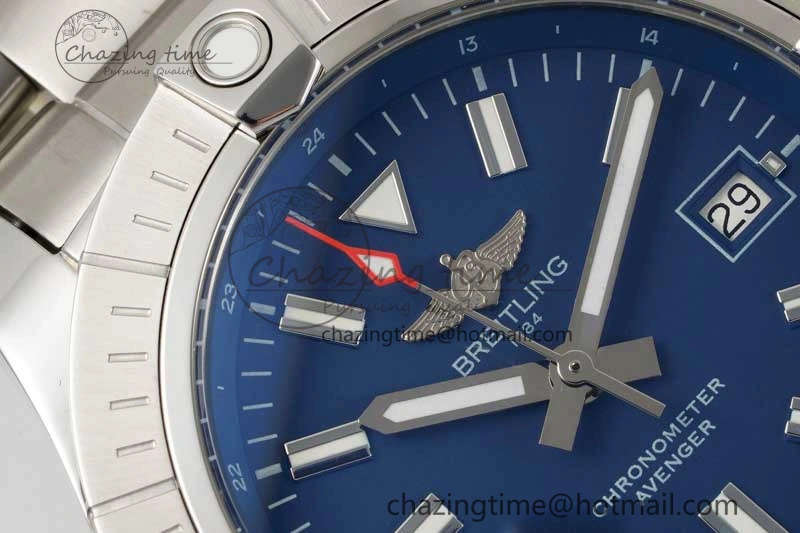 Avenger Automatic 43mm SS TF 1:1 Best Edition Blue Dial on SS Bracelet A2824