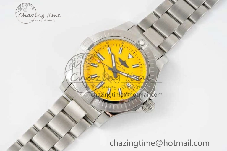 Avenger Automatic 43mm SS TF 1:1 Best Edition Yellow Dial on SS Bracelet A2824