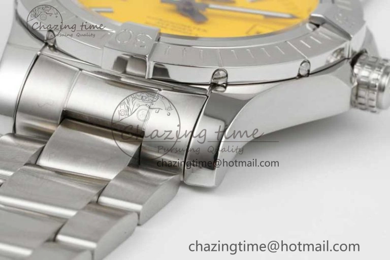 Avenger Automatic 43mm SS TF 1:1 Best Edition Yellow Dial on SS Bracelet A2824