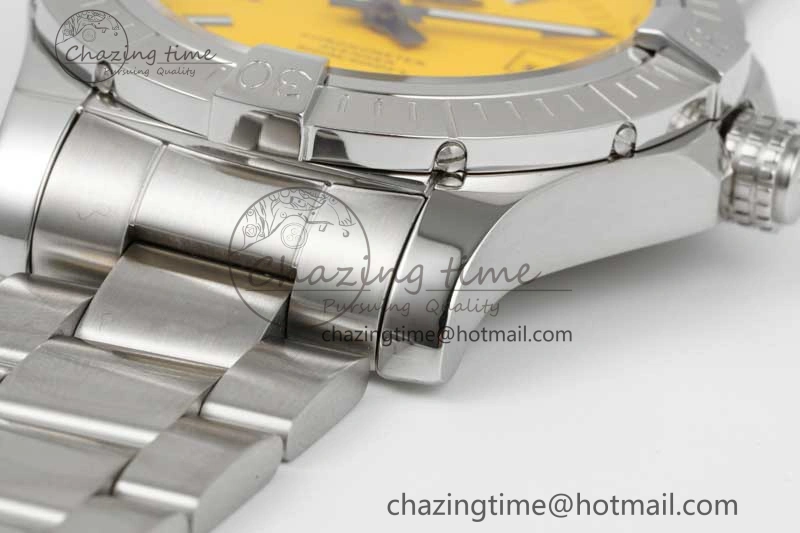 Avenger Automatic 43mm SS TF 1:1 Best Edition Yellow Dial on SS Bracelet A2824