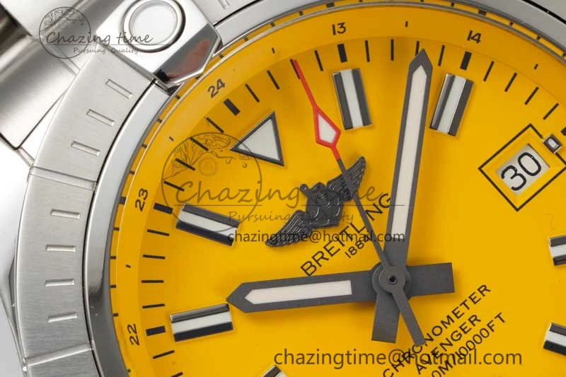 Avenger Automatic 43mm SS TF 1:1 Best Edition Yellow Dial on SS Bracelet A2824