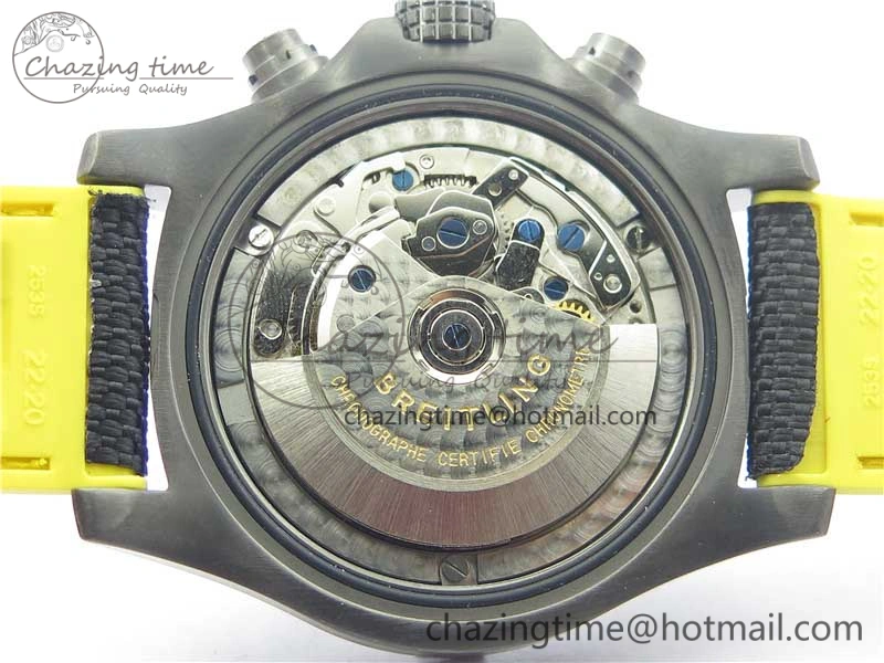 Avenger Bandit Titanium DLC B50 Best Edition Black Dial on Black Yellow Gummy strap A7750