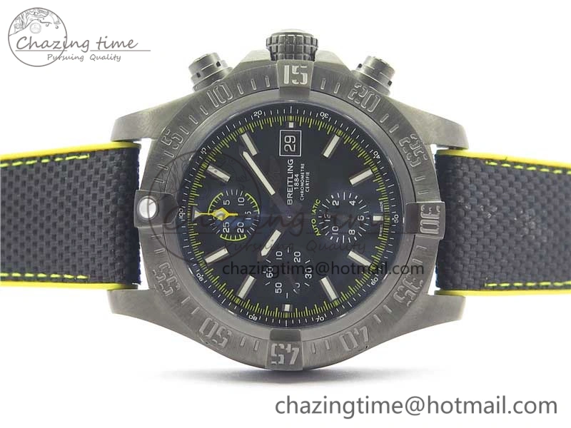 Avenger Bandit Titanium DLC B50 Best Edition Black Dial on Black Yellow Gummy strap A7750