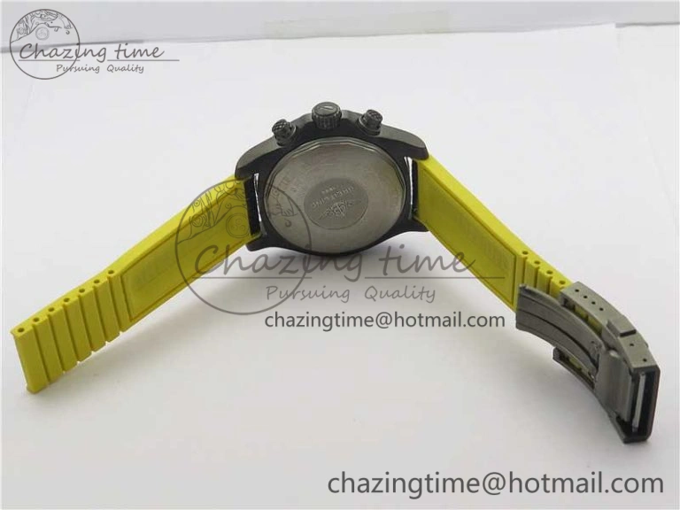 Avenger Bandit Titanium DLC B50 Best Edition Black Dial on Black Yellow Gummy strap A7750