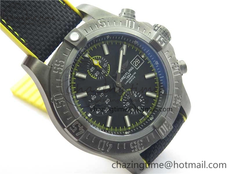 Avenger Bandit Titanium DLC B50 Best Edition Black Dial on Black Yellow Gummy strap A7750