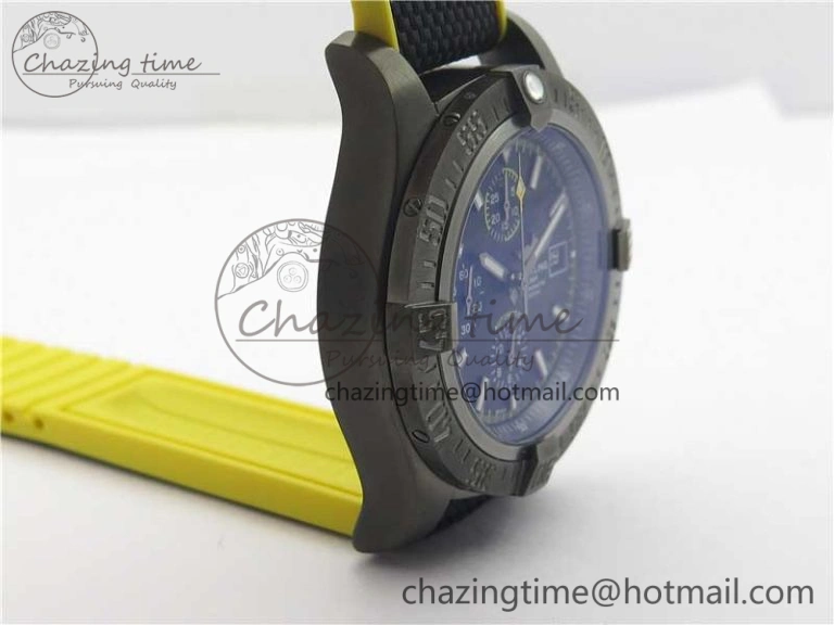 Avenger Bandit Titanium DLC B50 Best Edition Black Dial on Black Yellow Gummy strap A7750