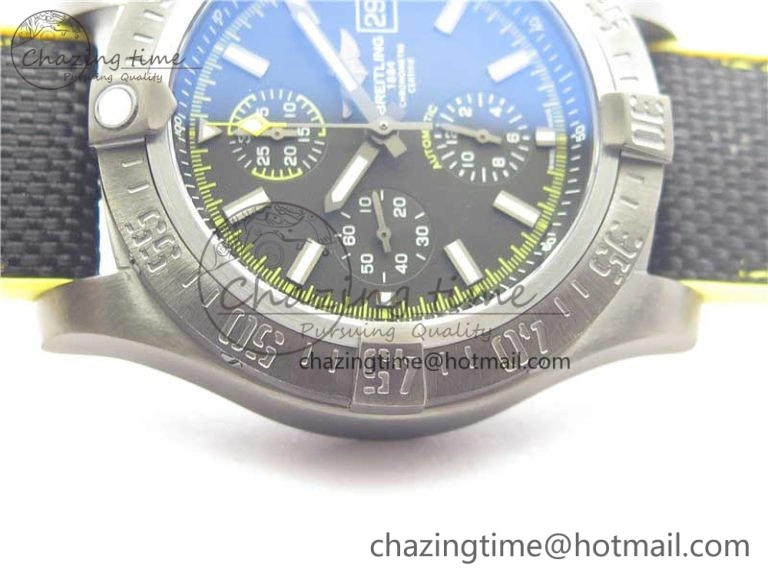 Avenger Bandit Titanium DLC B50 Best Edition Black Dial on Black Yellow Gummy strap A7750