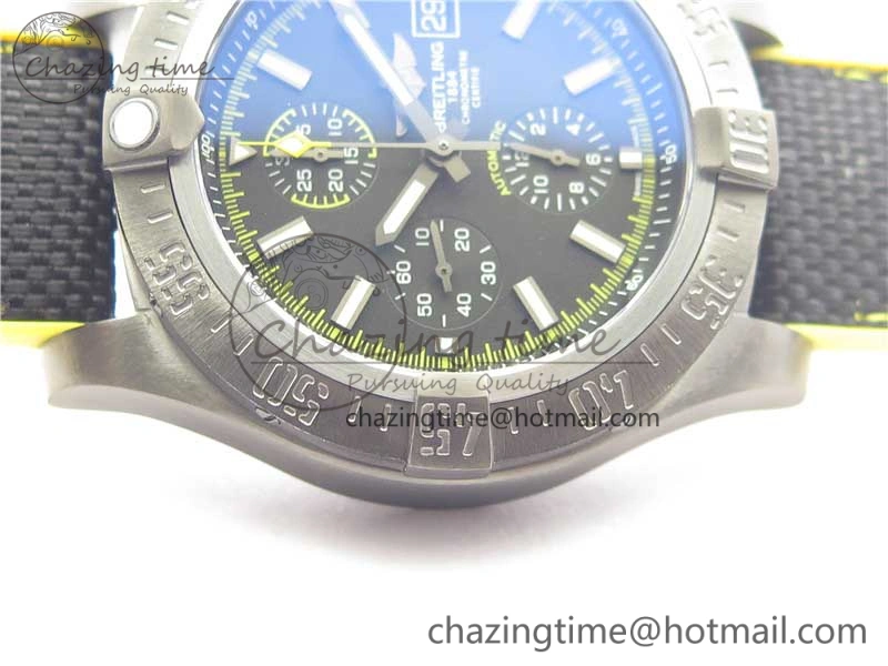 Avenger Bandit Titanium DLC B50 Best Edition Black Dial on Black Yellow Gummy strap A7750