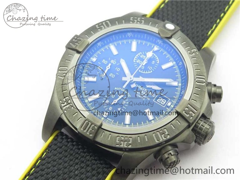 Avenger Bandit Titanium DLC B50 Best Edition Black Dial on Black Yellow Gummy strap A7750