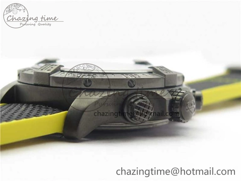 Avenger Bandit Titanium DLC B50 Best Edition Black Dial on Black Yellow Gummy strap A7750