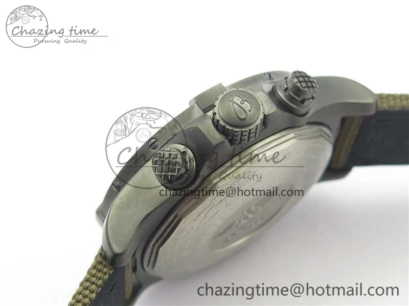 Avenger Bandit Titanium DLC B50 Best Edition Gray Carbon Dial on Green Nylon Strap A7750