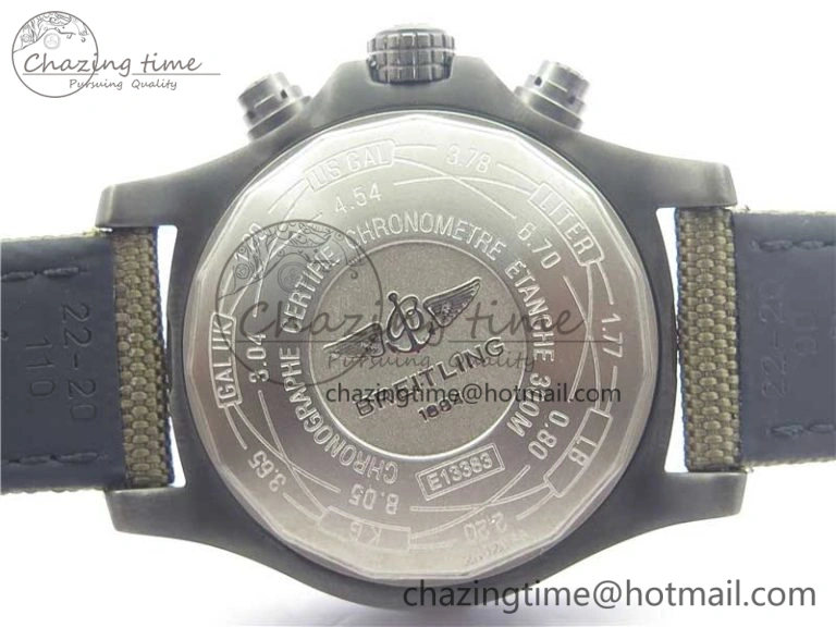 Avenger Bandit Titanium DLC B50 Best Edition Gray Carbon Dial on Green Nylon Strap A7750