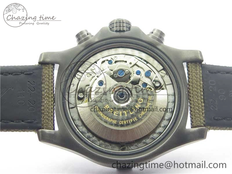 Avenger Bandit Titanium DLC B50 Best Edition Gray Carbon Dial on Green Nylon Strap A7750