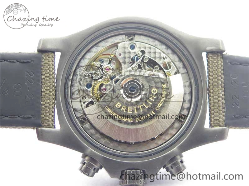 Avenger Bandit Titanium DLC B50 Best Edition Gray Carbon Dial on Green Nylon Strap A7750