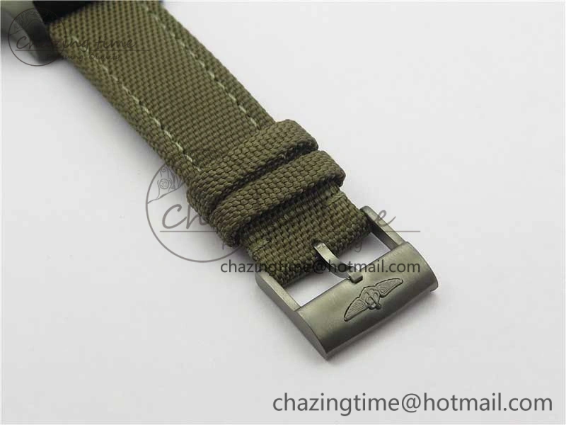 Avenger Bandit Titanium DLC B50 Best Edition Gray Carbon Dial on Green Nylon Strap A7750
