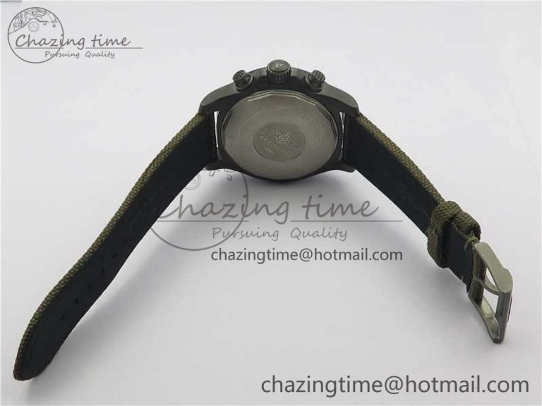 Avenger Bandit Titanium DLC B50 Best Edition Gray Carbon Dial on Green Nylon Strap A7750