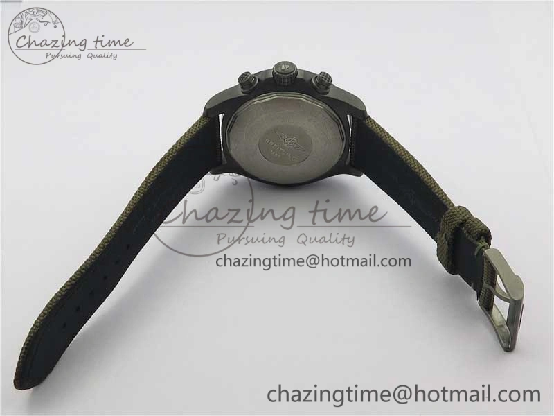Avenger Bandit Titanium DLC B50 Best Edition Gray Carbon Dial on Green Nylon Strap A7750