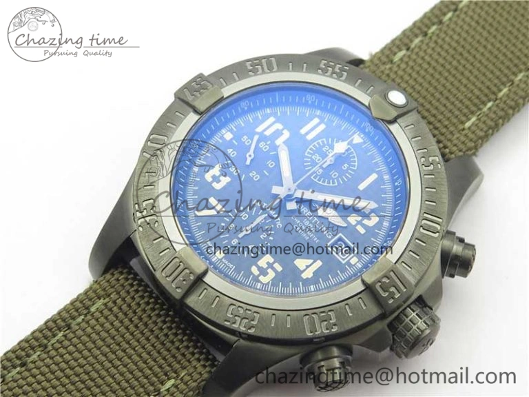 Avenger Bandit Titanium DLC B50 Best Edition Gray Carbon Dial on Green Nylon Strap A7750