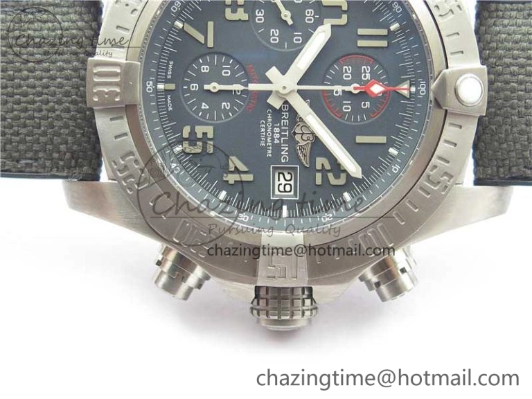 Avenger Bandit Titanium V9F 1:1 Best Edition Gray Dial on Gray Nylon Strap A7750