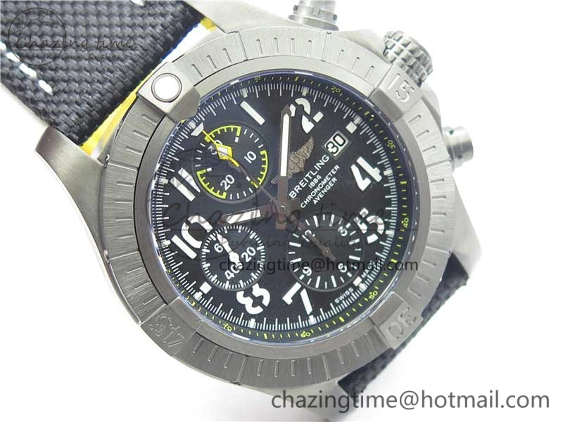 Avenger Bandit V13317 Titanium DLC B50 Best Edition Black Dial on Black Nylon Strap A7750
