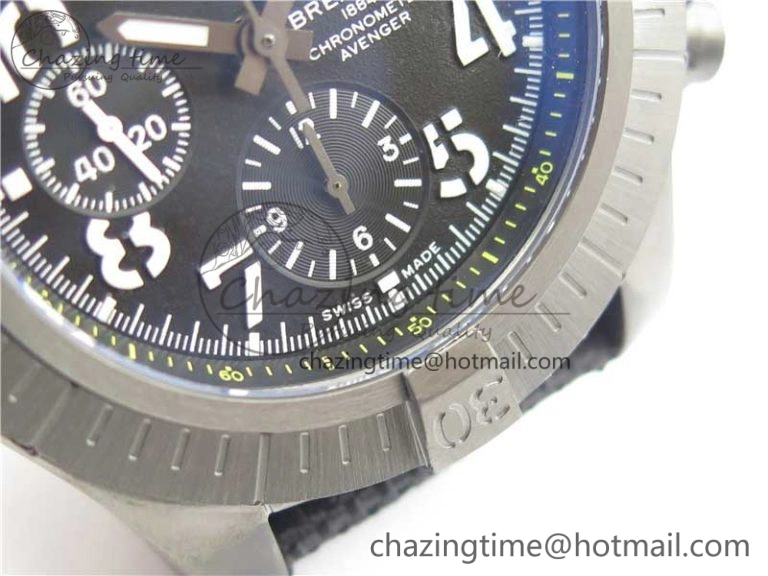 Avenger Bandit V13317 Titanium DLC B50 Best Edition Black Dial on Black Nylon Strap A7750