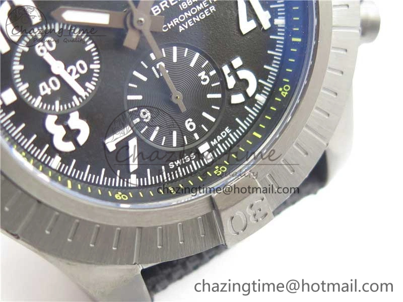 Avenger Bandit V13317 Titanium DLC B50 Best Edition Black Dial on Black Nylon Strap A7750