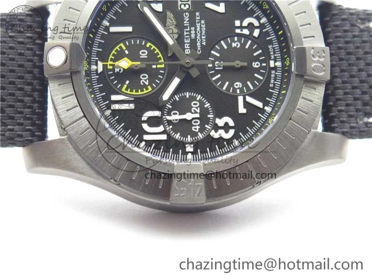 Avenger Bandit V13317 Titanium DLC B50 Best Edition Black Dial on Black Nylon Strap A7750