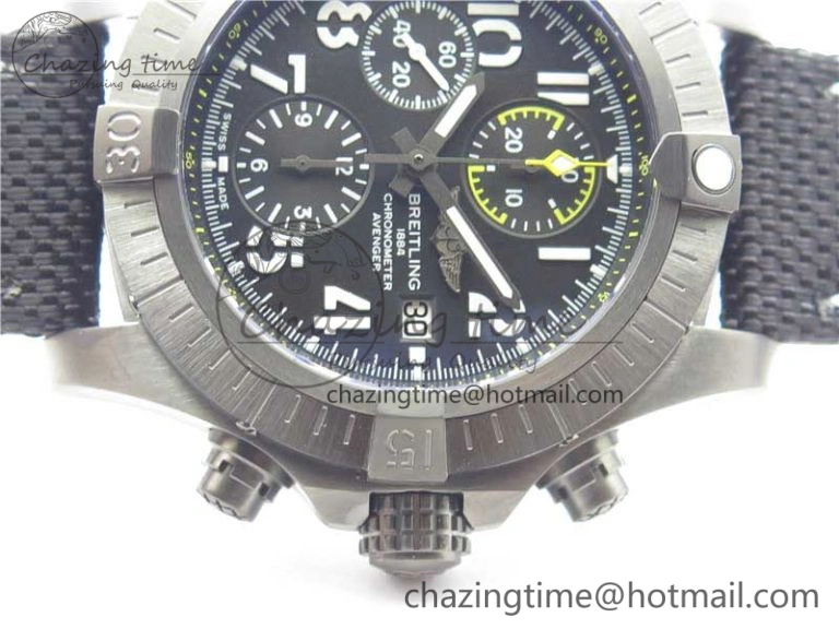 Avenger Bandit V13317 Titanium DLC B50 Best Edition Black Dial on Black Nylon Strap A7750