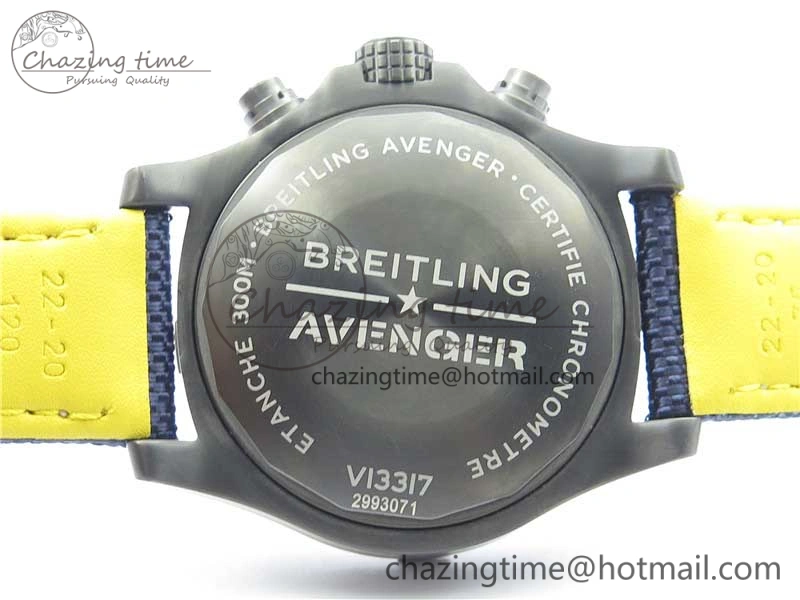 Avenger Bandit V13317 Titanium DLC B50 Best Edition Blue Dial on Blue Nylon Strap A7750