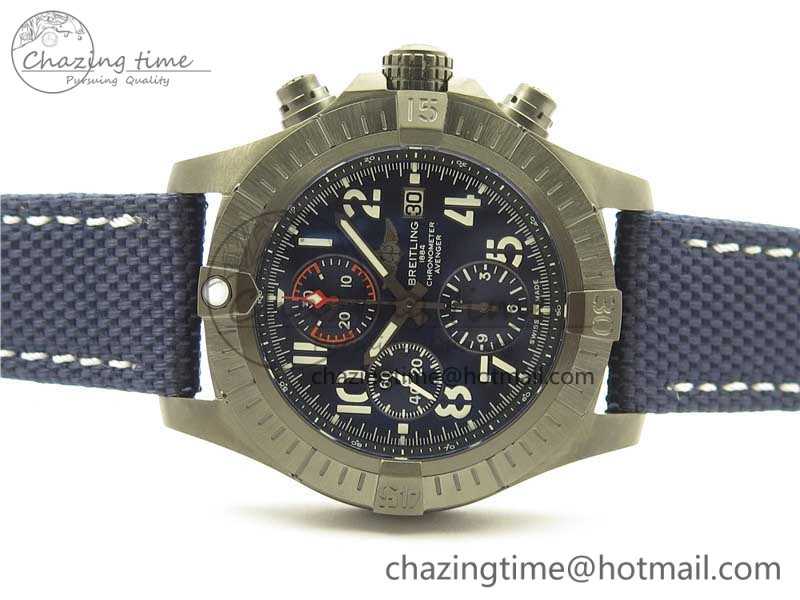 Avenger Bandit V13317 Titanium DLC B50 Best Edition Blue Dial on Blue Nylon Strap A7750