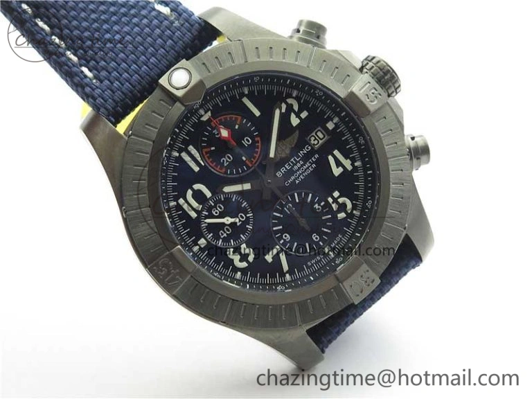 Avenger Bandit V13317 Titanium DLC B50 Best Edition Blue Dial on Blue Nylon Strap A7750