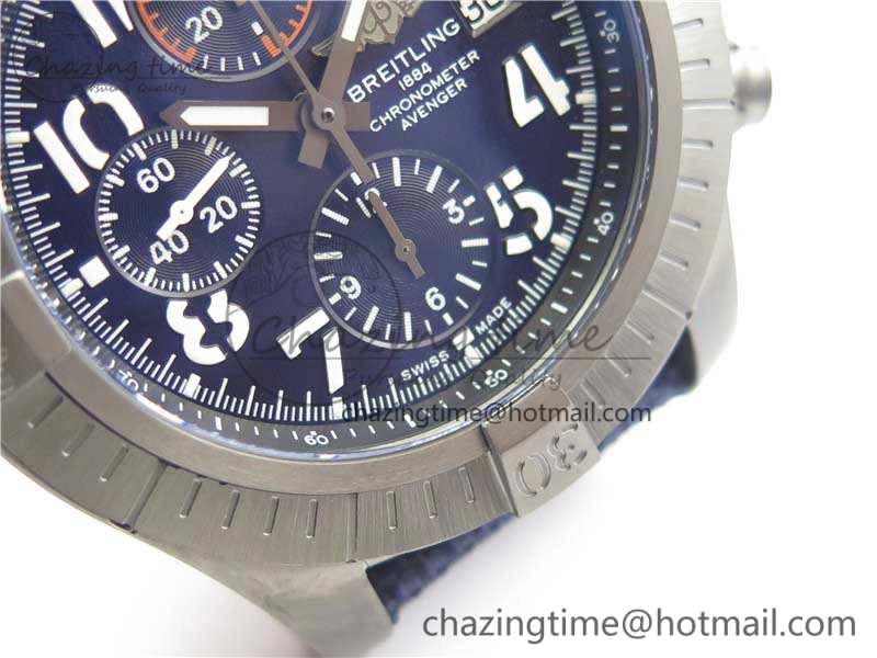 Avenger Bandit V13317 Titanium DLC B50 Best Edition Blue Dial on Blue Nylon Strap A7750