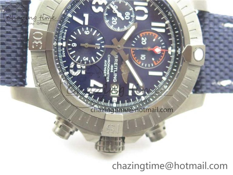 Avenger Bandit V13317 Titanium DLC B50 Best Edition Blue Dial on Blue Nylon Strap A7750