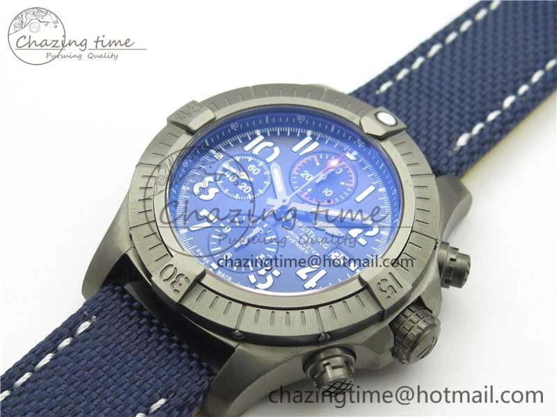 Avenger Bandit V13317 Titanium DLC B50 Best Edition Blue Dial on Blue Nylon Strap A7750