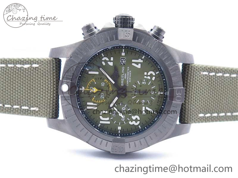 Avenger Bandit V13317 Titanium DLC B50 Best Edition Green Dial on Green Nylon Strap A7750