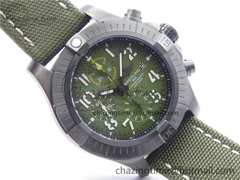Avenger Bandit V13317 Titanium DLC B50 Best Edition Green Dial on Green Nylon Strap A7750
