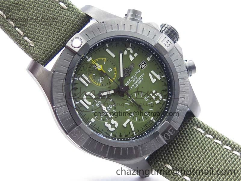 Avenger Bandit V13317 Titanium DLC B50 Best Edition Green Dial on Green Nylon Strap A7750