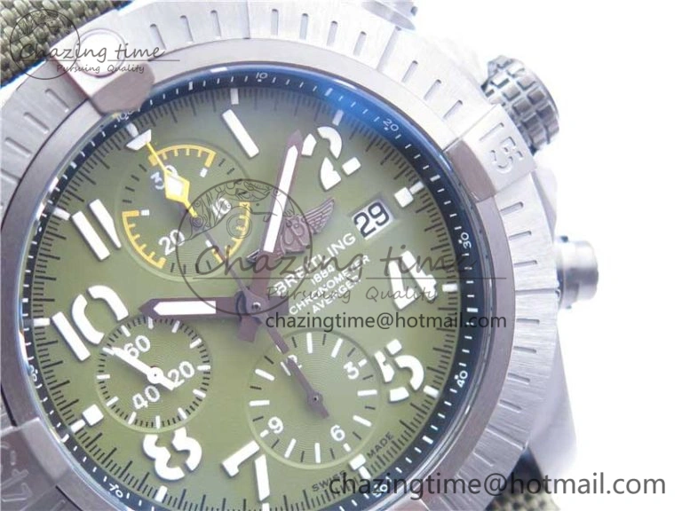 Avenger Bandit V13317 Titanium DLC B50 Best Edition Green Dial on Green Nylon Strap A7750