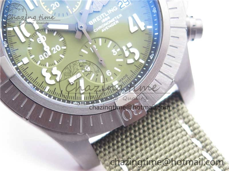 Avenger Bandit V13317 Titanium DLC B50 Best Edition Green Dial on Green Nylon Strap A7750