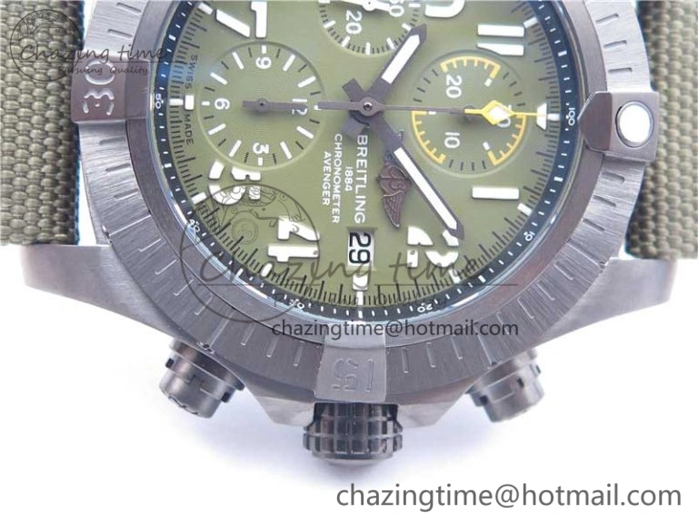 Avenger Bandit V13317 Titanium DLC B50 Best Edition Green Dial on Green Nylon Strap A7750