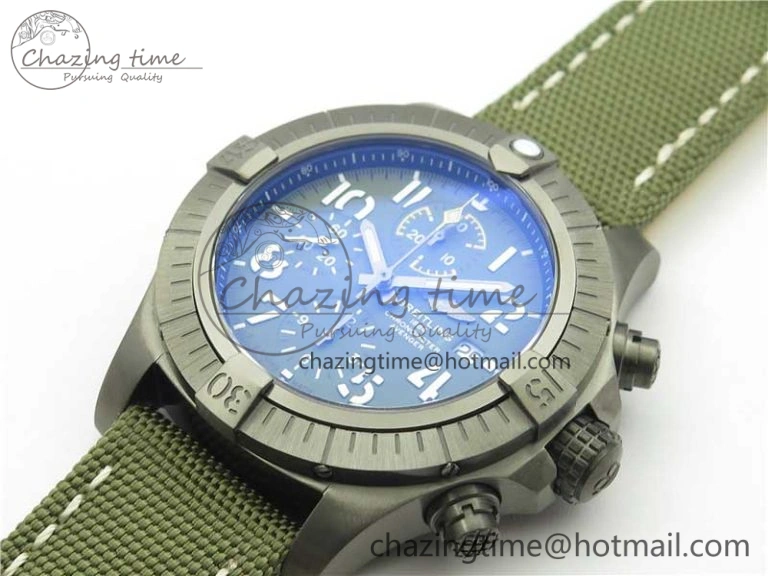Avenger Bandit V13317 Titanium DLC B50 Best Edition Green Dial on Green Nylon Strap A7750